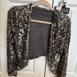 Abercrombie & Fitch Sequin Blazer - Silver and Black